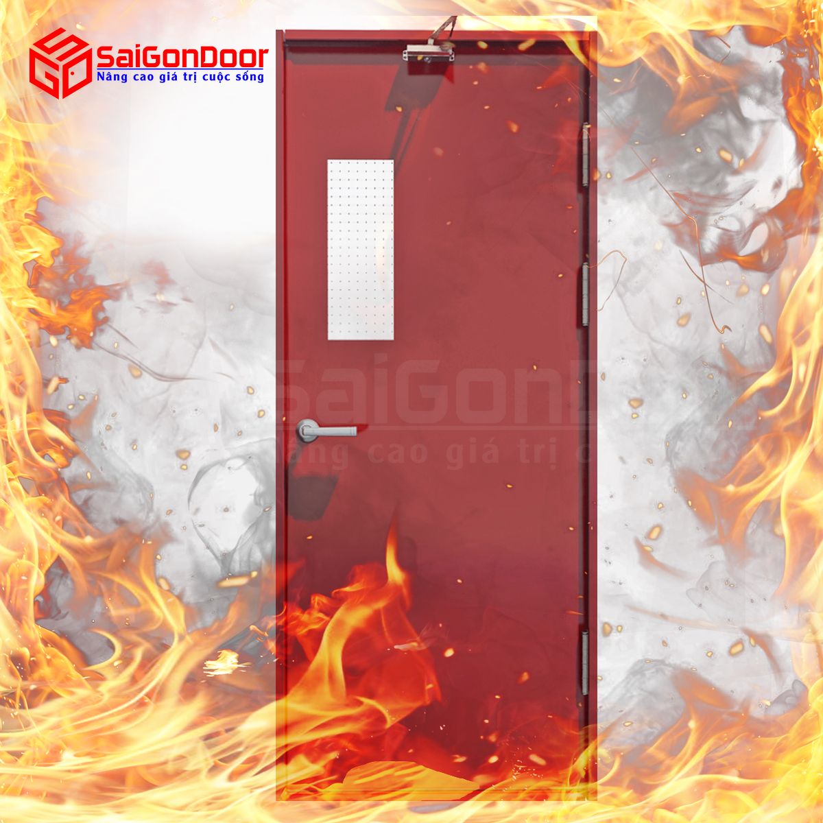 Để đảm bảo tính hiệu quả, cửa thép chống cháy cần kết hợp với một số phụ kiện phù hợp
